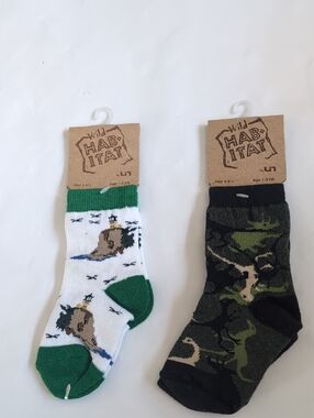 Wild Habitat Kids Socks Dinosaur And Lite house
